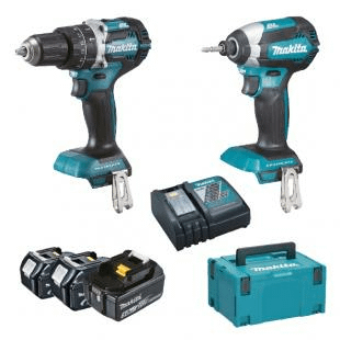 Stevenson Discrimineren grillen Buy Makita DLX2180TJ1 Set of Drive-Drill with Percussion, Impact Wrench, 3  Batteries and Charger in UAE
